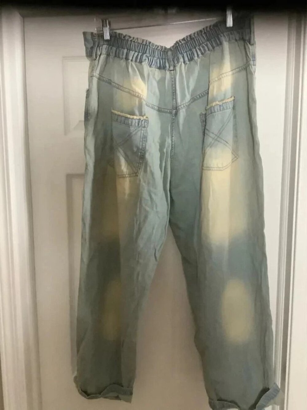 NWT Paper Lace Jeans In Vintage Applique Peace Patch Distressed Boho Womens M - Picture 3 of 4